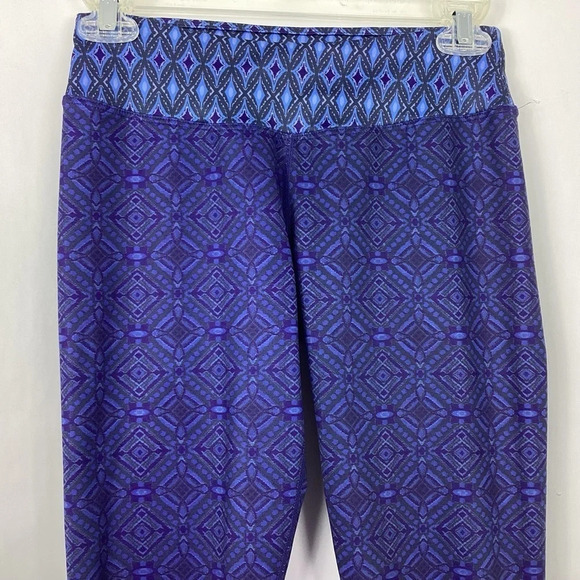 Prana Roxanne Printed Workout Leggings Small Blue Purple - Picture 3 of 7